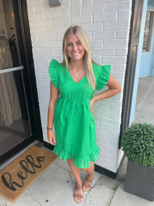 Girly Glam Green Dress